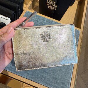 Best Price‼️Tory Burch Britten Card Case 153330 Spark Gold $160
